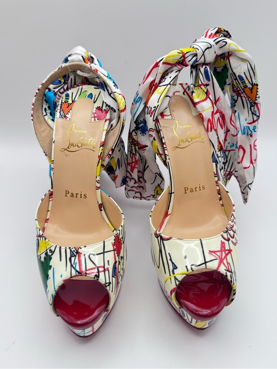 Christian Louboutin Shoes - Christian Louboutin Jersey Loubitag Platform Bow Heels Pumps EU 36